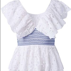 Adorable Venus Eyelet Peplum Top